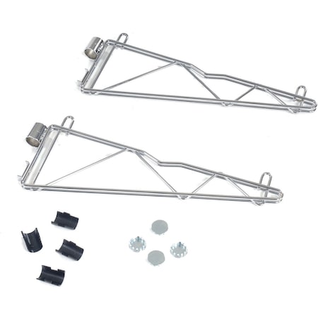 Global Industrial Adjustable Single Shelf Support Kit 18 Deep, Steel, 2PK 188CP46